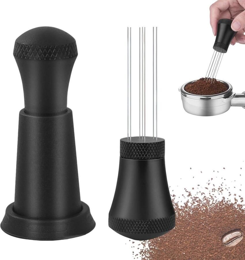 Naald Roer Tool Espresso Accessoire Gelijkmatige Extractie Roestvrijstalen Naalden 38 gram Zwart