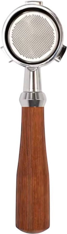 Naked Portafilter 53 54mm Hout Sage Solis Breville 54mm RVS Bodemloze Filterdrager Portafilter 53mm Bottomless Portafilter Filterdrager Piston – Espressomachine Voor de thuis Barista