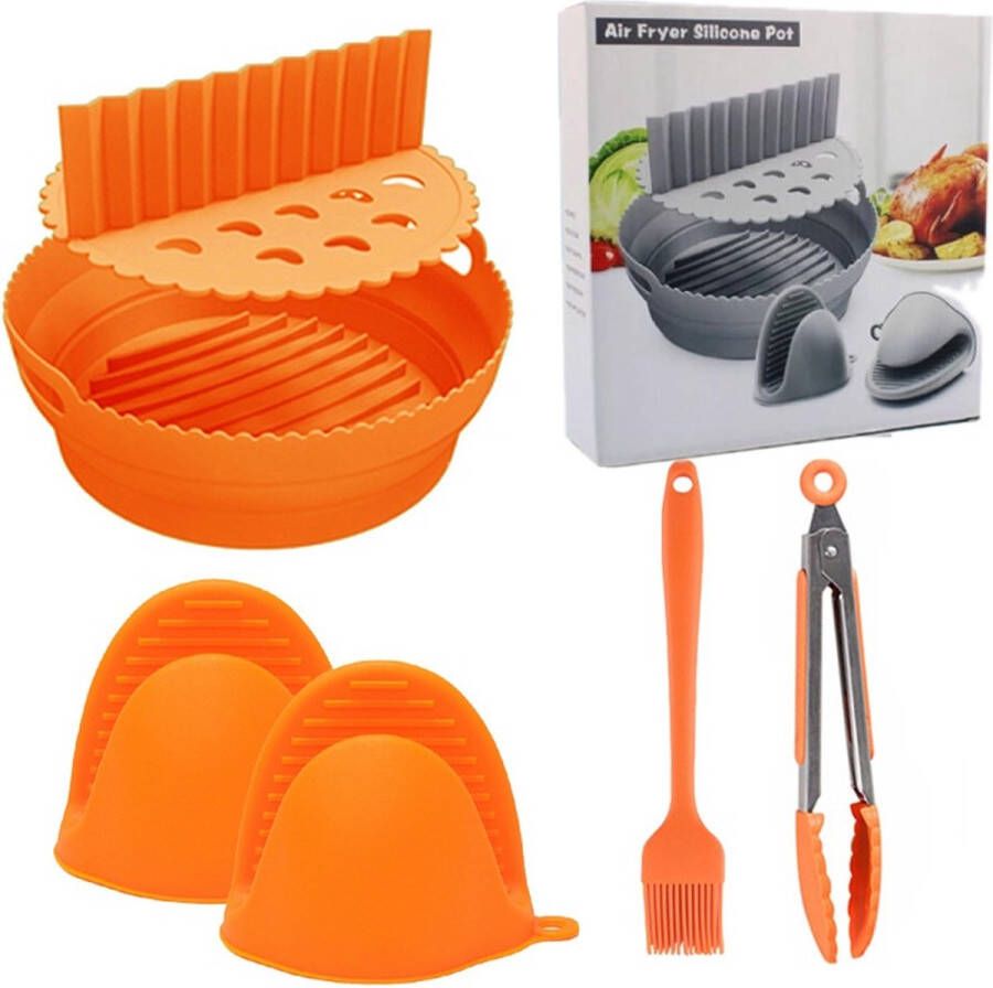 NatuurNook Airfryer siliconen bakje Airfryer accessoires Vaatwasser veilig BPA-vrij Oranje