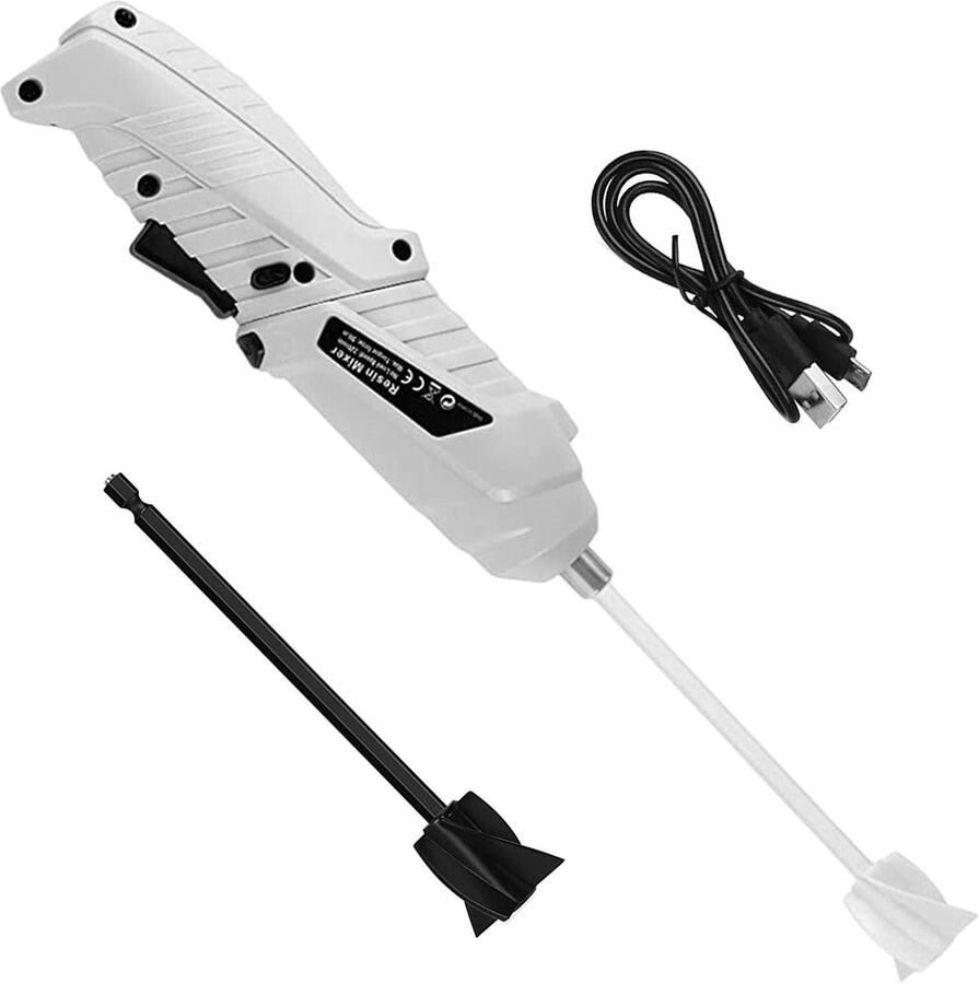 Navulbare Epoxy Mixer Hars Roerder Ambachten Maken USB Oplaadbaar 2 Stuks Wit