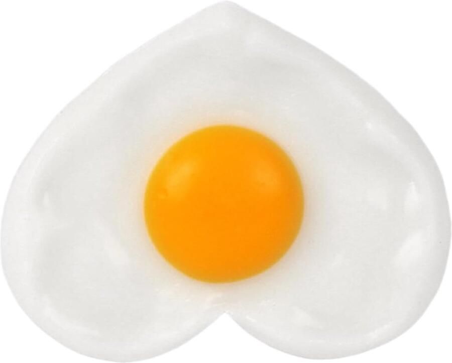 Nep Eieren Hartvorm Grappige Props Keuken Decoratie Realistisch PVC Materiaal 9 x 7 cm Gebakken Look