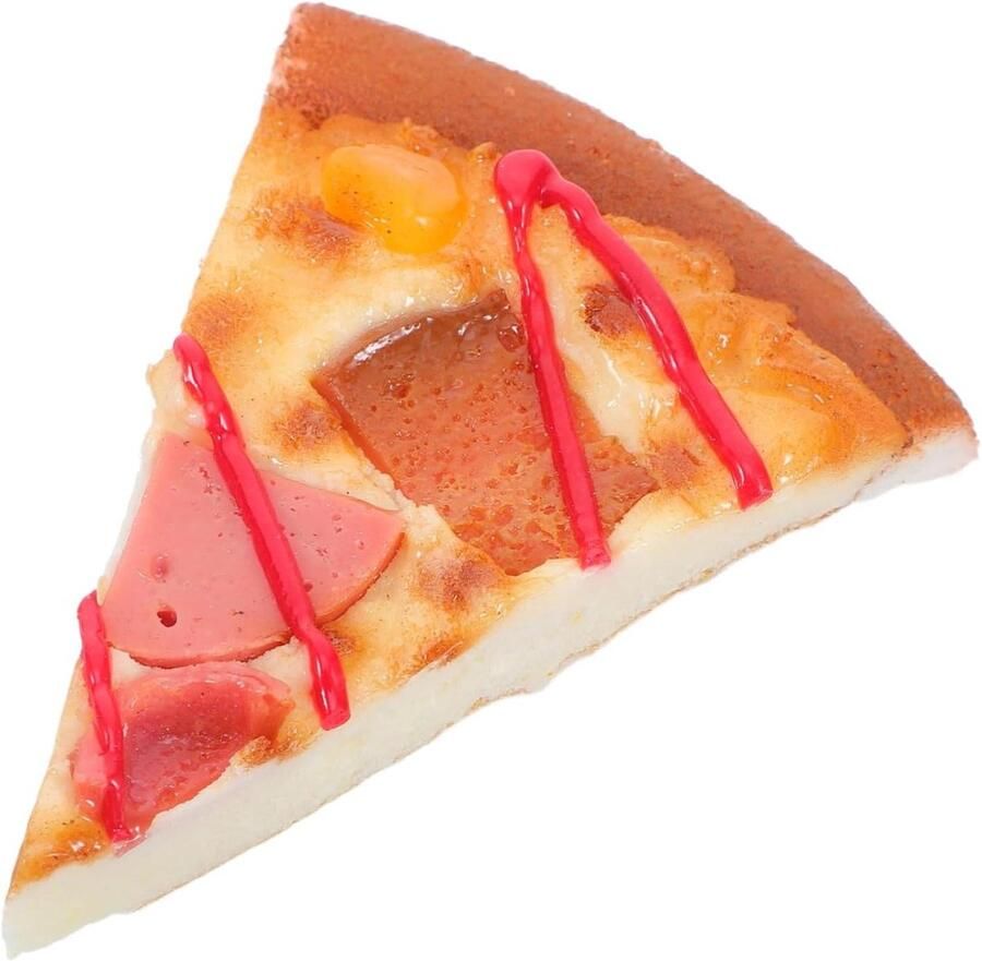 Nep Pizza Ornament Speelgoed Pizza Decoratie Pizza Fotografie Requisiet Levensecht Ontwerp 9x6.5x2.5cm Multicolor