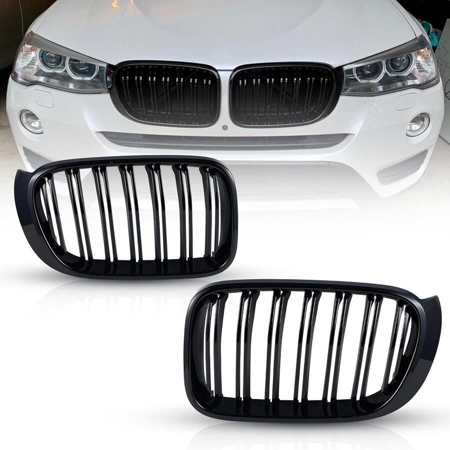 Niervormige Koelgrill Grill Zwart Dubbelsteg Auto Styling Hoogglans Afwerking Niet van toepassing Zwart