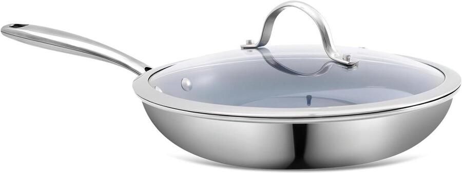 Niet-klevende Kookpan Keramische Pan Gezond Koken Gelijkmatige Warmte 26 cm Zwart