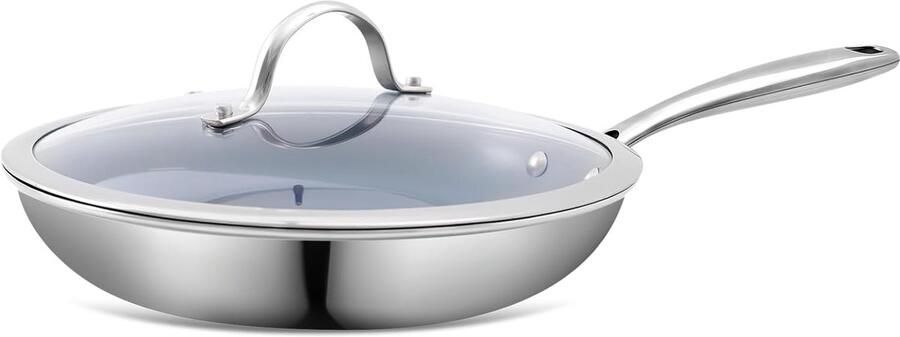 Niet-klevende Kookpan Keramische Pan Gezond Koken Vaatwasserveilig Gemak 26 cm Zilver