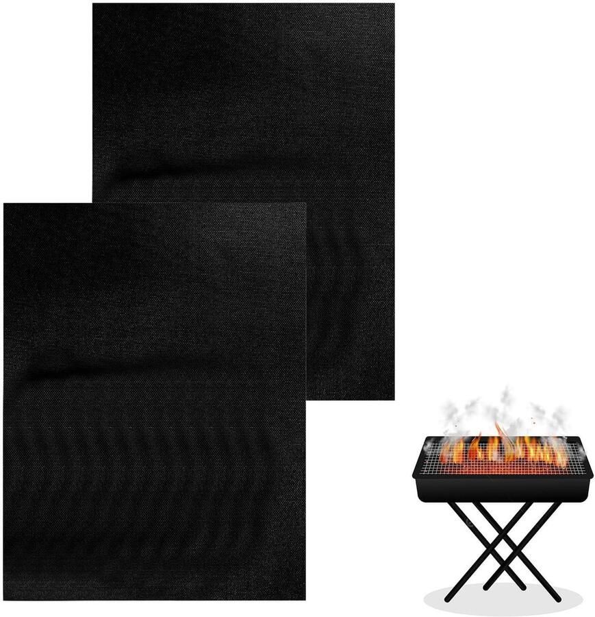 Niet-Stick Oven Vellen Oven Mat Liner Oven Schoonhouden Herbruikbaar Glasvezel 20 x 30 cm Zwart