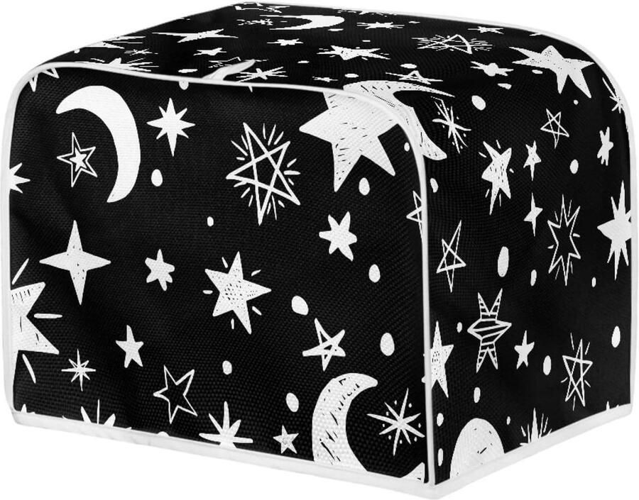 Night Moon Star Black 2 Slice Toaster Cover Device Cover Microwave Toaster Oven Cover for Kitchen Keep Toaster Free From Dust And Fingerprint