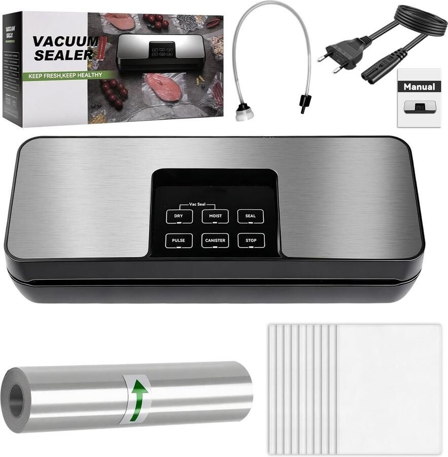 Nikou Vacuum Sealer 80 kPa Voedsel Vacumeerapparaat met Cutter en Accessoires - Foto 1