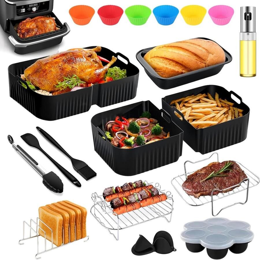 Ninja Heteluchtfriteuse accessoires Gescht voor Ninja Foodi Flexdrawer 10 4 liter AF500EU siliconen vorm accessoires voor heteluchtfriteuse andere accessoires inbegrepen Ninja Airfryer-accessoires