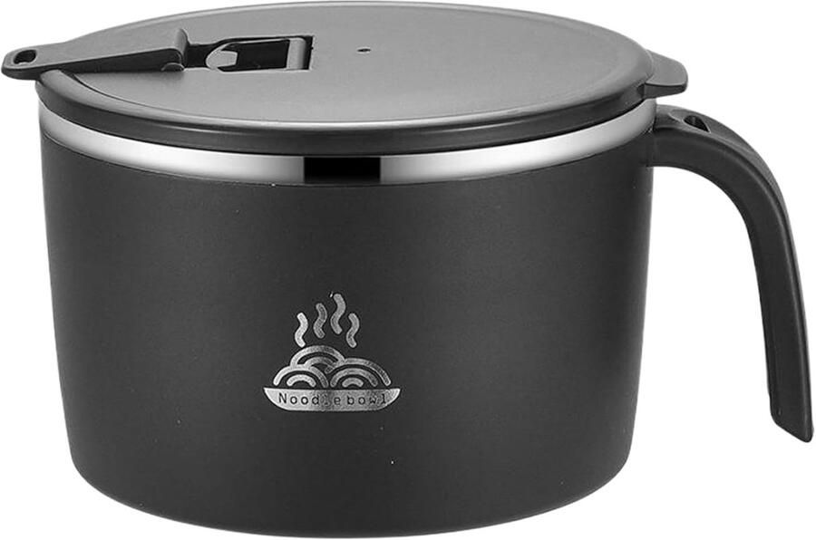 Noedelkom Roestvrijstaal Soepkom Kom Instant Noedels Eten Dubbelwandig Geïsoleerd 1350ml Capaciteit