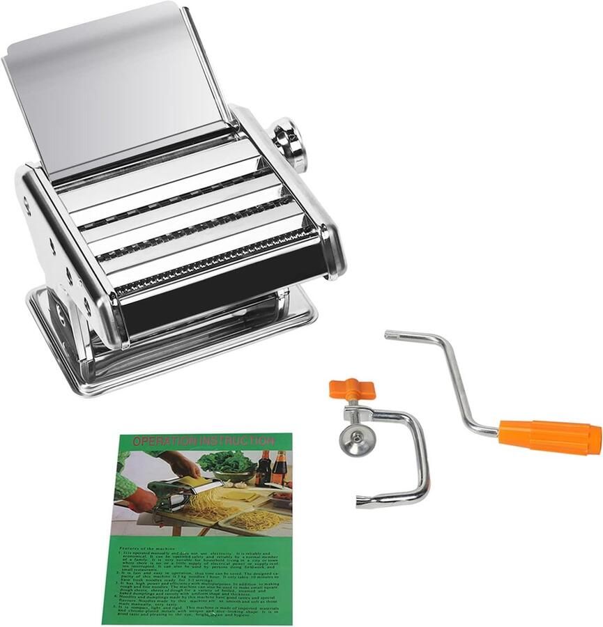 Noedelmaker Deegroller Pastamachine Handmatig Verse Pasta Maken 6 Dikte Niveaus 2 Mm 4.5 Mm 8 Mm