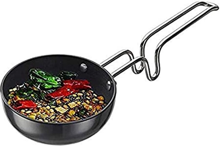 Tadka Pan Koekenpan Sauspan Speciale Kruiden Antiaanbaklaag 25 cm Zwart
