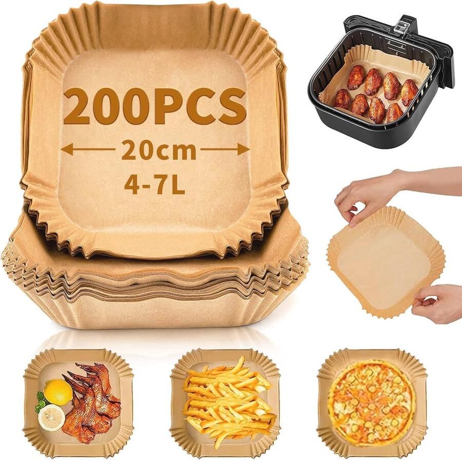 Non-Stick Bakpapier voor Airfryer 20 cm 200 Stuks