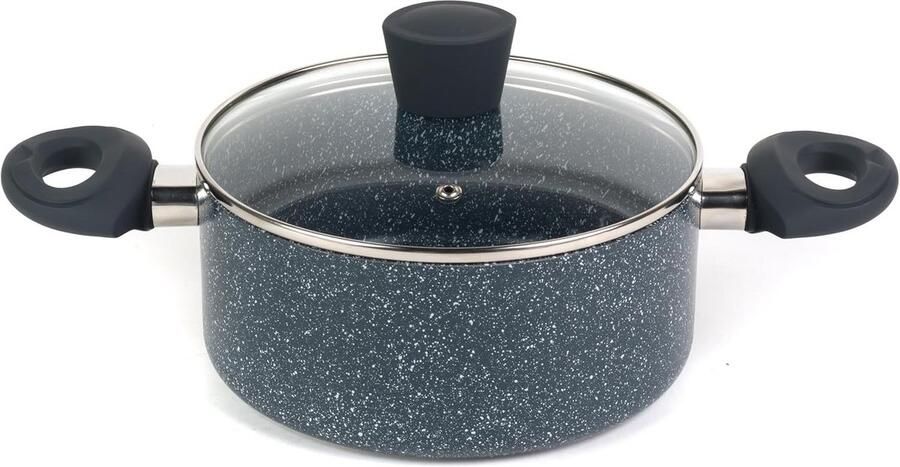 Non-Stick Voorraadpan met Glazen Deksel 20 cm voor Alle Fornuizen