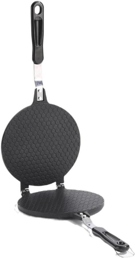 Non-stick wafelijzer voor perfecte ijswafels en desserts hittebestendige handgreep 22 cm duurzaam honingraatontwerp