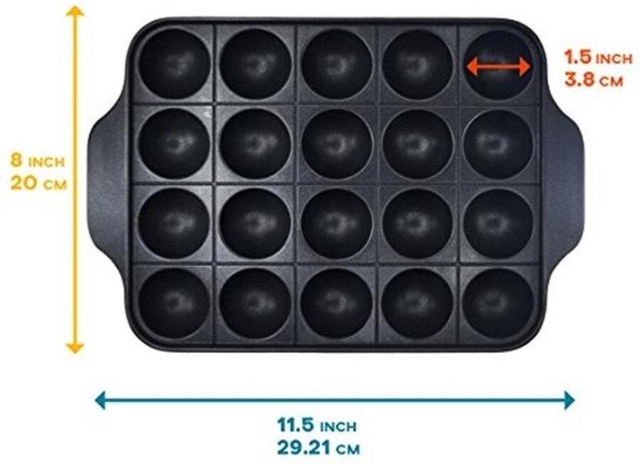 Nonstick Bakplaat Takoyaki Pan voor Aebleskiver en Gevulde Pannenkoeken 20 Mallen