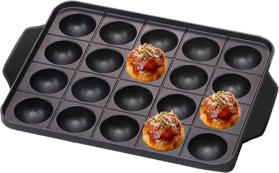 Nonstick Bakplaat Takoyaki Pan voor Aebleskiver en Gevulde Pannenkoeken 20 Mallen