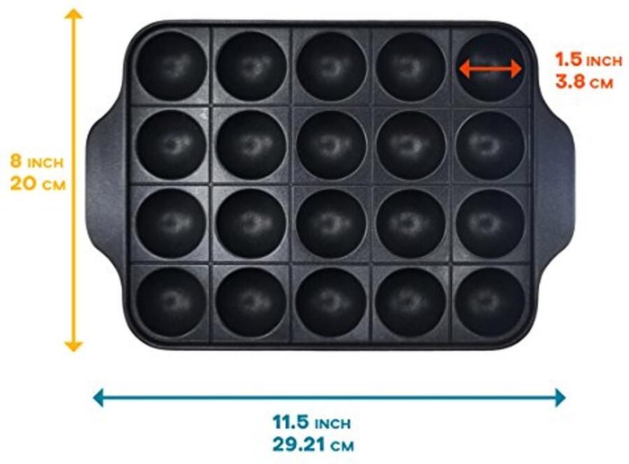 Nonstick Bakplaat Takoyaki Pan voor Aebleskiver en Gevulde Pannenkoeken 20 Mallen