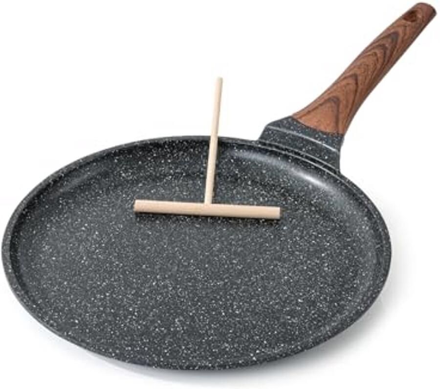 Nonstick Crêpe Pan 12 Inch Ideaal voor Dosa Tortillas en Pannenkoeken Inductie Compatibel