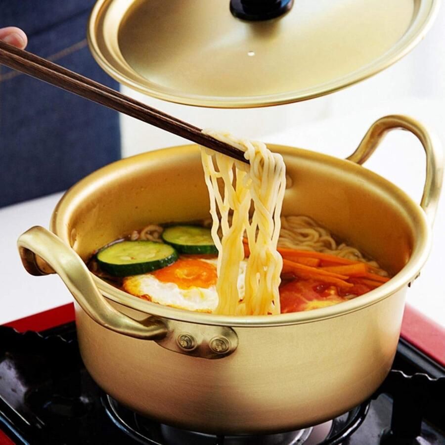 Noodle Pot Kookpan Ramen Direct Koken Dubbele Handgrepen 16 cm Geel