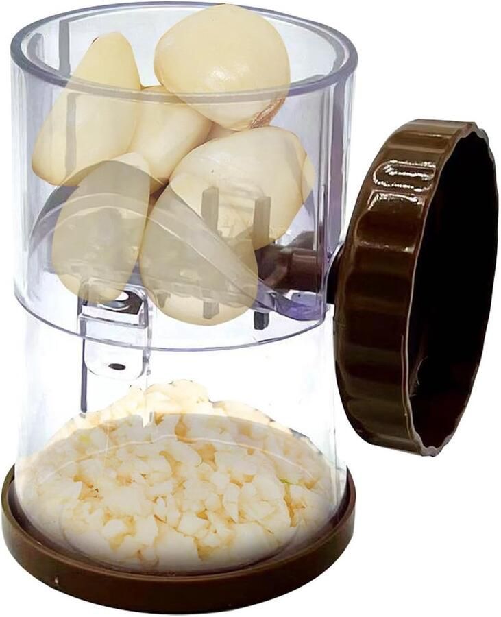 Notenkraker Hakker Keukenmachine Kruiden Ingrediënten Fijnmaken Handmatige Bediening 14 x 8.6 cm Koffiebruin