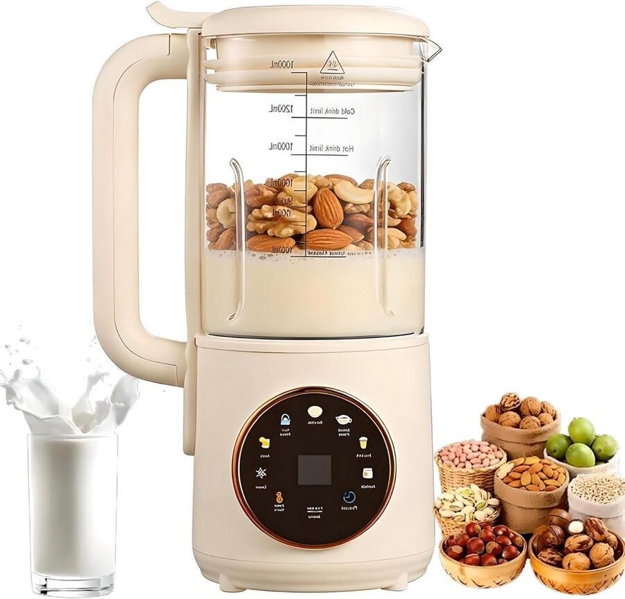 Notenmelkmachine Soja machine Dranken Maken Zelfreinigend Automatisch 1400Ml Capaciteit Wit