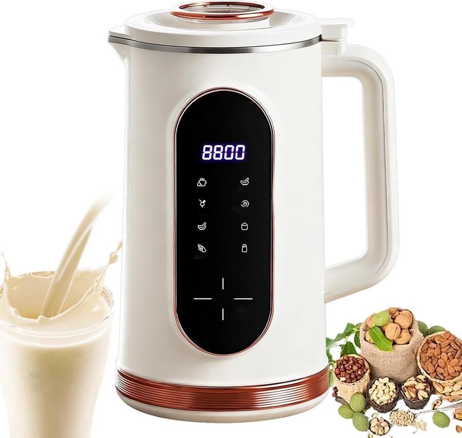 Notenmelkmaker Plantaardige Dranken Maker Verse Dranken Maken 10 Bladmessen 27.5cm Hoog Beige