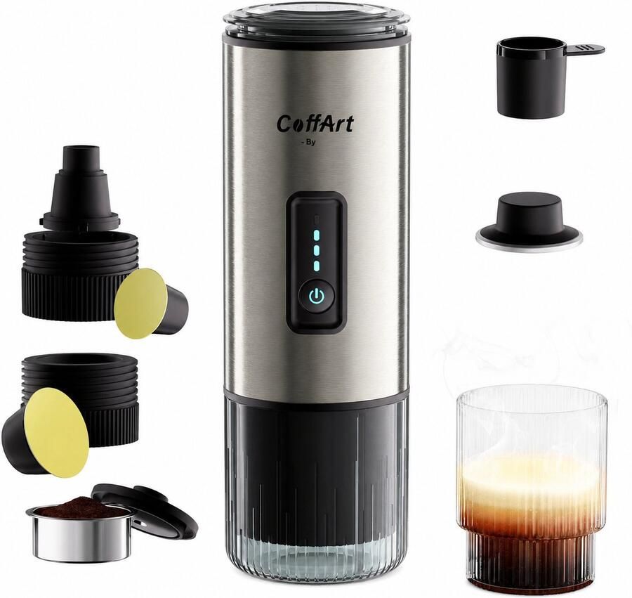 Novari Draagbaar koffiezetapparaat Espressomachine Koffiemachine Compact en draagbaar ontwerp 3-in-1 functionaliteit