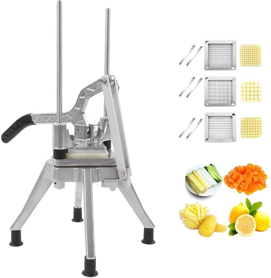Novari Groentesnijder Snijmachine Shredder Fruitsnijder Frietsnijder Patatsnijder Uiensnijder Incl. drie messen