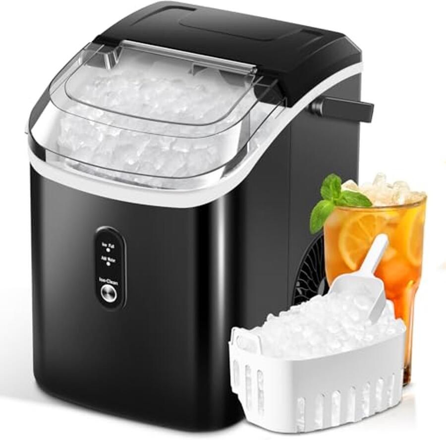 Nugget Ice Makers aanrecht met zacht kauwgranulaat ijsblokjesmachine met zelfreinigend 15 9 kg 24 uur bediening met één klik ijsmand ijsschep voor