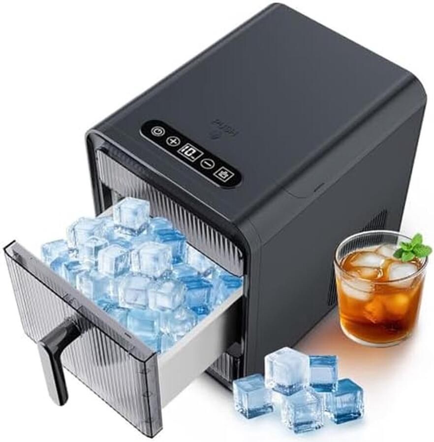 Nugget Ijsmachine Kauwijs Maker Dranken Koelen Zelfreinigende Functie 12 Stuks Grijs