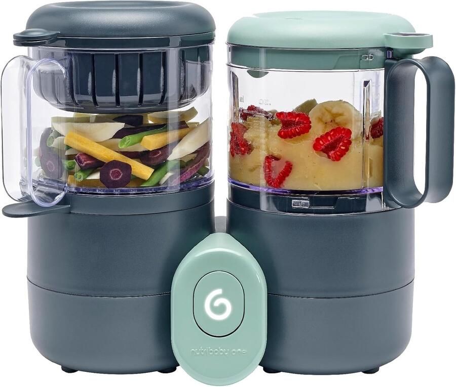 Nutribaby One Multifunctionele 4-in-1 Foodprocessor voor baby stoomkoker-blender Voedselvariatie Zelfbereide potjes Zacht en Snel Koken met Stoom