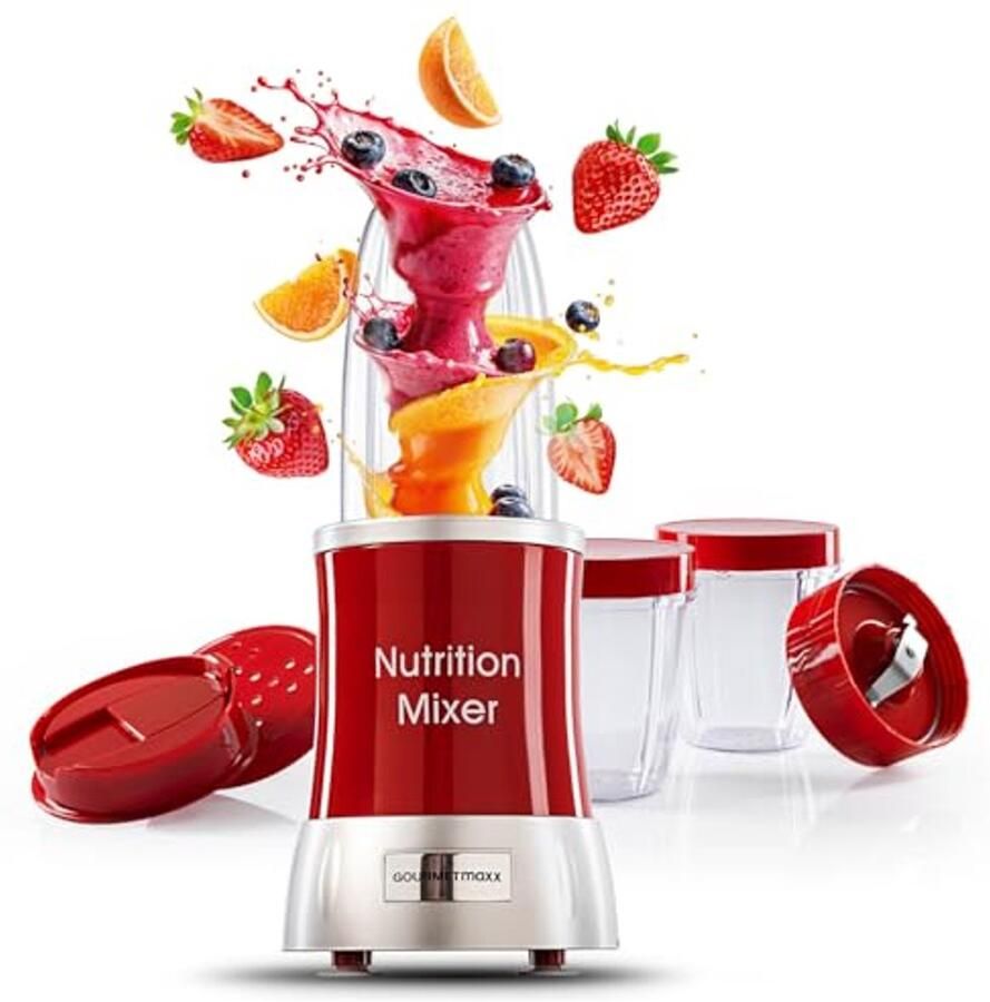 Nutrition Blender XXL Set voor Smoothies en Shakes 11-delige Keukenmachine met Praktische To-Go Deksels