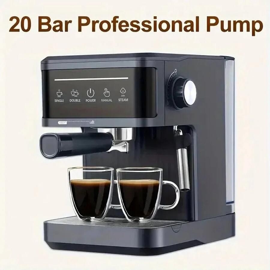 Zimoros Koffiezetapparaat Met Melkopschuimer Italiaanse Espressomachine 20 bar Semi Automatisch Compact & Stijlvol