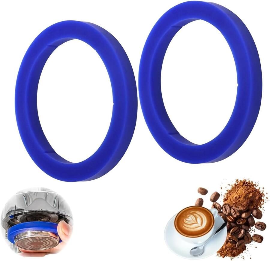 O-Ring 2 Pieces Improved E61 Strainer Carrier Seal 73 x 57 x 8.5 mm O-Ring Sieve Carrier Hoge Kwaliteit Silicone voor E61 Espresso Machine Koffiezetapparaat (Blauw)