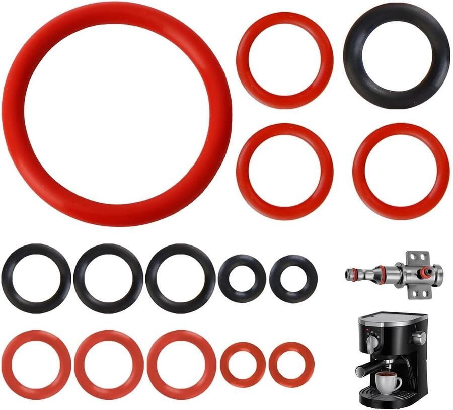 O-Ring Seal Set voor Koffiemachines Hoogwaardige Vervangingen voor Steekventielen Stoomventielen en Zetgroepen 15 Stuks voor Betrouwbare Prestaties