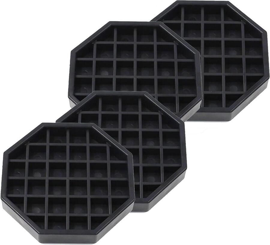 Octagon Koffie Drip Tray Lekbak Koffiezetapparaat Aanrecht Schoonhouden Hard Plastic Materiaal 4 stuks Zwart