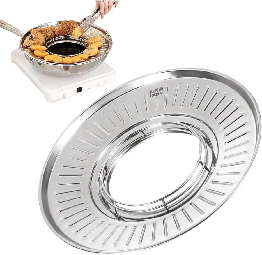 Olie Afvoerrek Keuken Vetfilter Gezond Koken Roestvrij Staal 37x35x6 cm Zilver