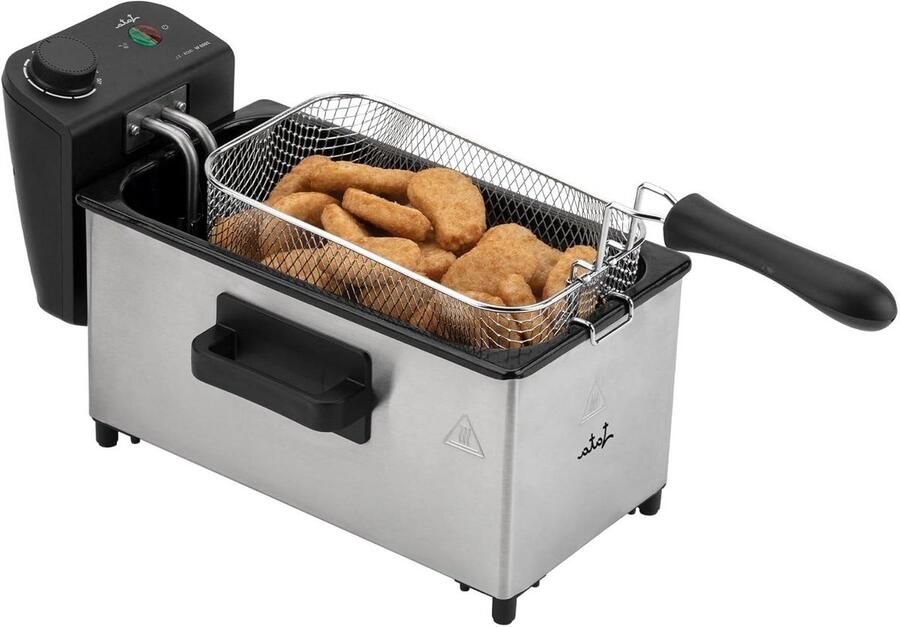 Olie Friteuse Frituurpan Lekkere Snacks Koude Zone Technologie 4 Liter Capaciteit Grijs