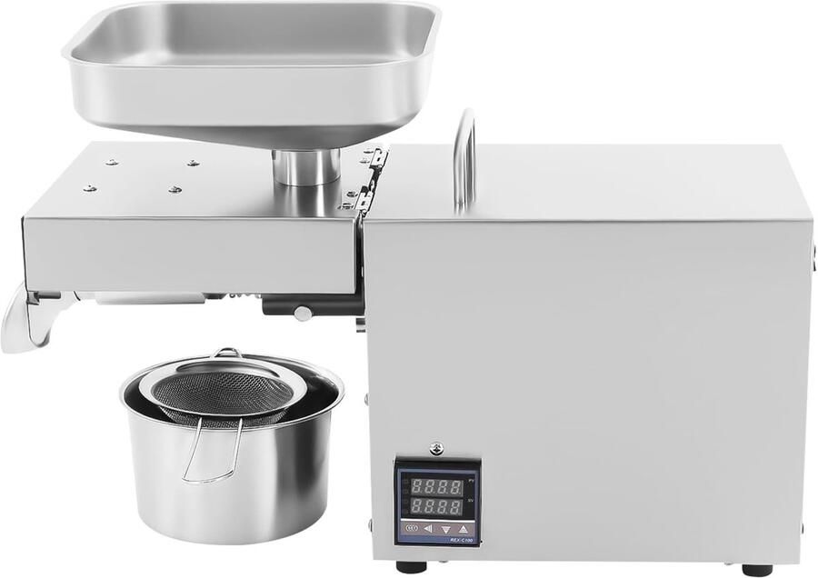 Olie Pers Machine Olie Expeller Zelf Olie Maken Koud en Warm Persen 610 Watt Zilver