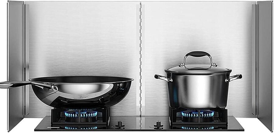 Olie Splash Guard Spatbescherming Gasfornuis Koken zonder Knoeien Opvouwbaar Ontwerp N.v.t. Zilver