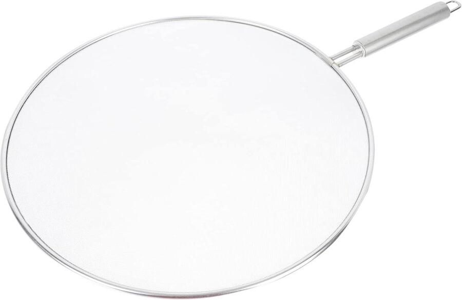Olieafschermnet Vetspatscherm Schoon Koken Hittebestendig Materiaal 45 x 29 cm Zilver