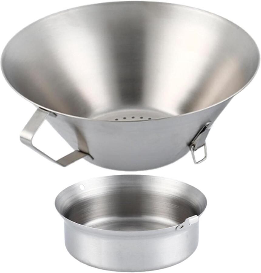 Spekvetzeef Vetfilter Frituur Gezonder Koken Roestvrij Staal 33x29x16 cm Zilver