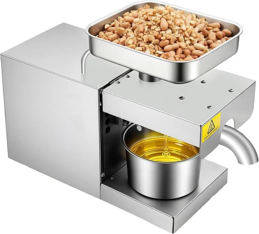 Oliepers Machine Automatische Expeller Verse Olie Maken Roestvrij Staal 600 Watt Zilver