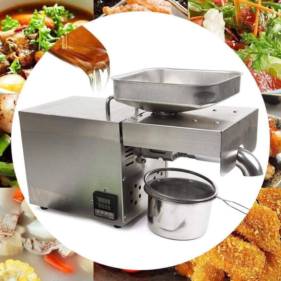 Oliepers Machine Huishoudelijke Oliepers Gezonde Oliën Maken Hoge Olieopbrengst 610 Watt Zilver