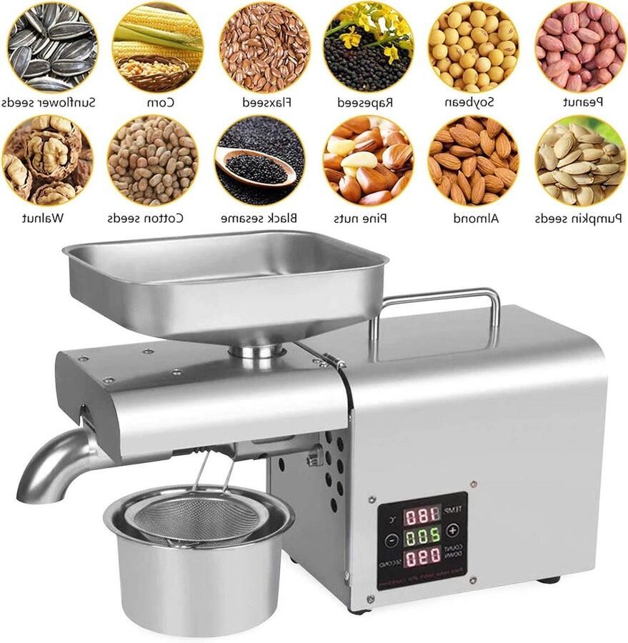 Oliepers Machine Olie Extractie Zelf Olie Maken Automatische Verwarming 610W Roestvrij Staal