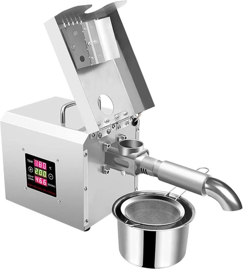 Oliepers Machine Zaden Pers Thuis Olie Maken Automatische Verwarming 300 Watt Zilver