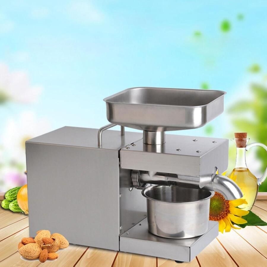 Automatische Oliepers Olie Extractor Zelf Olie Maken Roestvrij Staal 9 kg Zilverkleurig