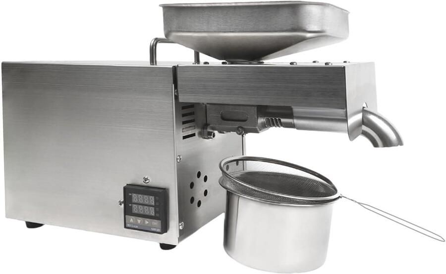 Oliepersmachine Oliemolen Zelf Olie Maken Intelligente Temperatuurregeling 45 x 18 x 305 cm Zilverkleurig