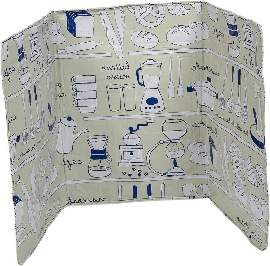 Oliescherm Spatdeksel Kookplaat Keuken Schoon Houden Opvouwbaar Ontwerp 84x39cm Groen